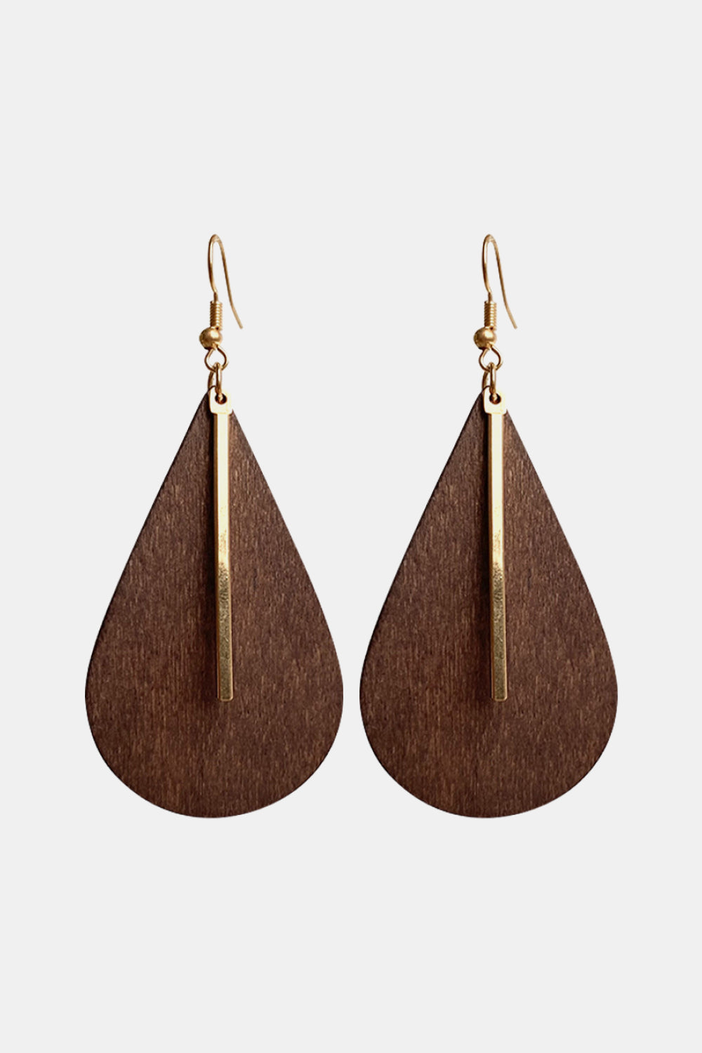 Geometrical Wooden Dangle Earrings